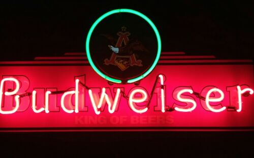 Budweiser Neon Beer Sign Bar Light Mancave King Of Beers Eagle