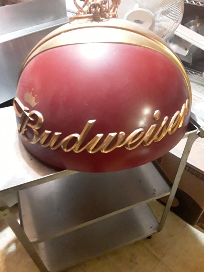 Set of two RARE VINTAGE BUDWEISER POOL TABLE  HANGING  LIGHTS excellent cond.