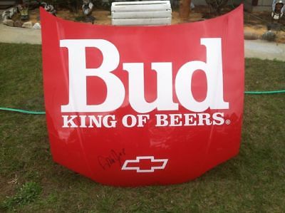 Budweiser Beer Full Size Car Hood Replica, Red, Dale Jr., Chevy Logo,