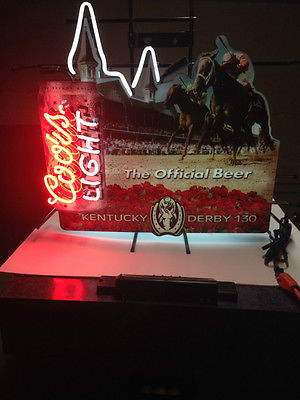 RARE COORS LIGHT 130th KENTUCKY DERBY NEON BEER SIGN SMARTY JONES HORSE RACING