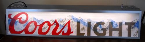 Coors Light Hanging Bar Pool Table Man Cave Lighted Sign EUC
