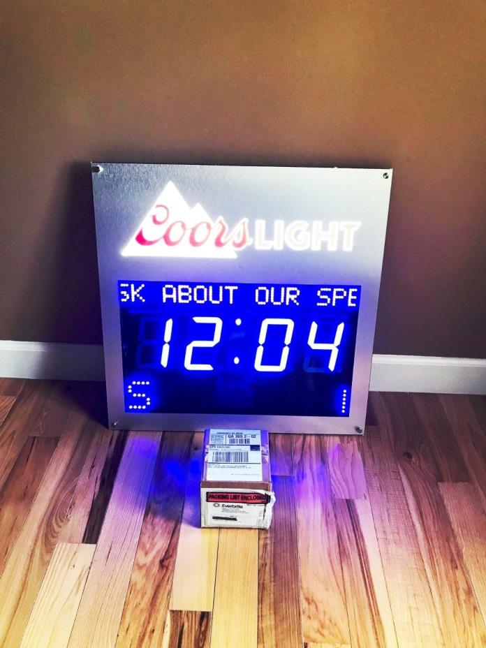 COORS LIGHT MARCH HOOPS COUNTDOWN PROGRAMMABLE CLOCK AND 2 LINE MESSAGE BOARD