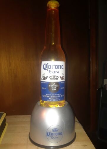Large Corona bottle with light and bubbling water w/ limes and bottlecaps inside