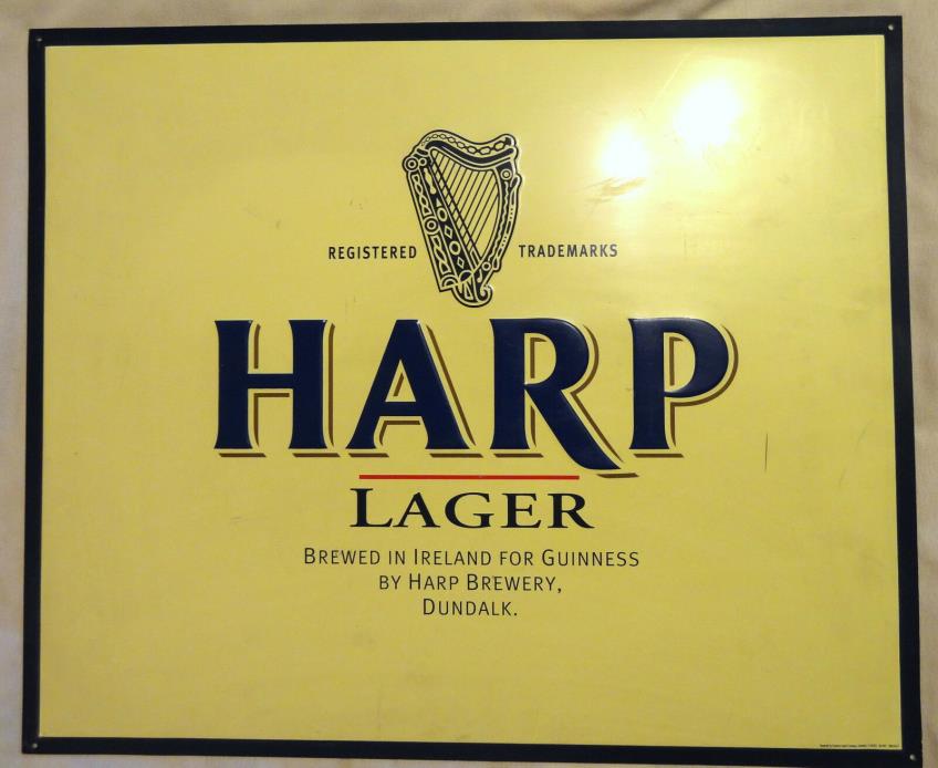 Used HARP LAGER Metal Raised Letter Bar Pub Tavern SIGN 23