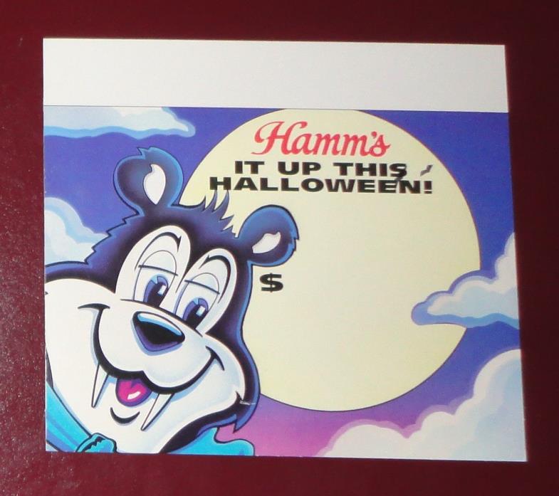 vtg HAMM'S BEER Dracula Bear Halloween Cardboard POS DISPAY Store Sign 10x9