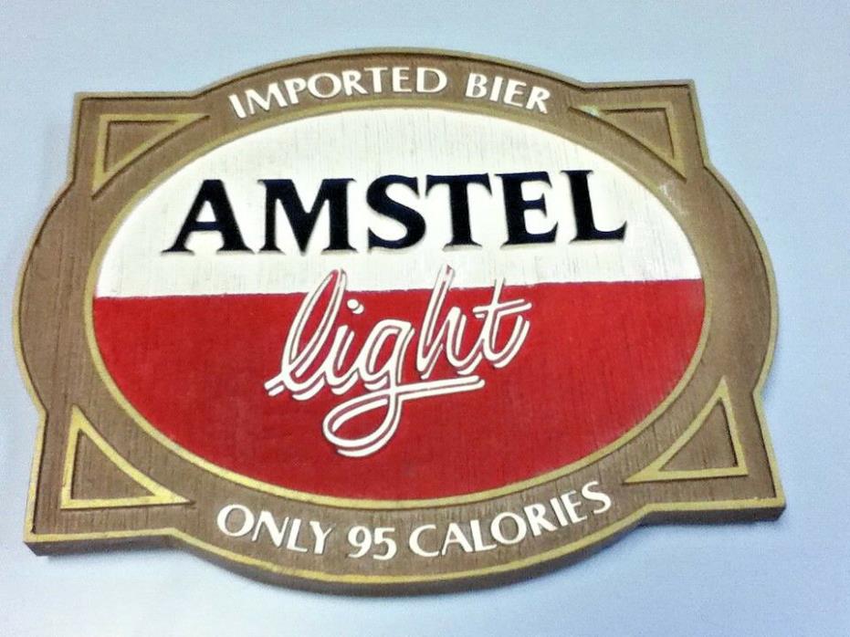 Amstel light beer sign imported holland breweries vintage old wall tacker Ml8