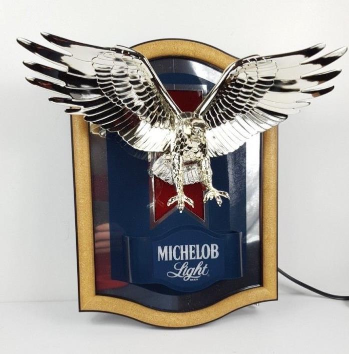 Vintage Michelob Silver Eagle Bar Plaque Sign - 1987 - Illuminated - Never Used