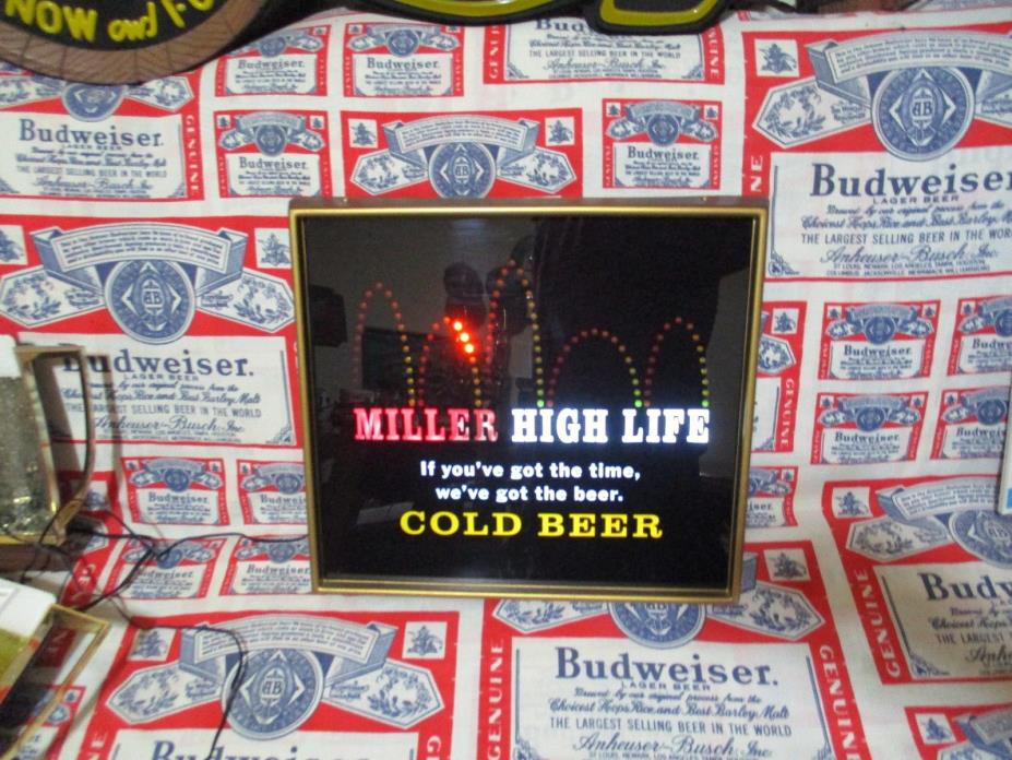 VTG 2005 MILLER HIGH LIFE BEER LED BOUNCING BALL MOTION BAR LIGHT SIGN LITE RARE