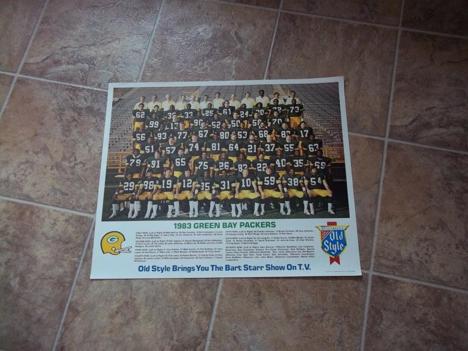 OLD STYLE BEER 1983 GREEN BAY PACKERS POSTER SIGN Heileman  Wi. Bar FOOTBALL