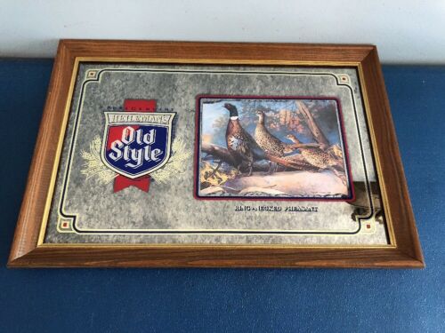 (VTG) Old Style Beer Ring Necked Pheasant Wildlife Series Back Bar Mirror Sign