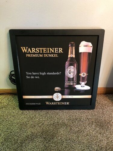 (L@@K) Warsteiner Beer led light up back bar sign game room man cave pub germany