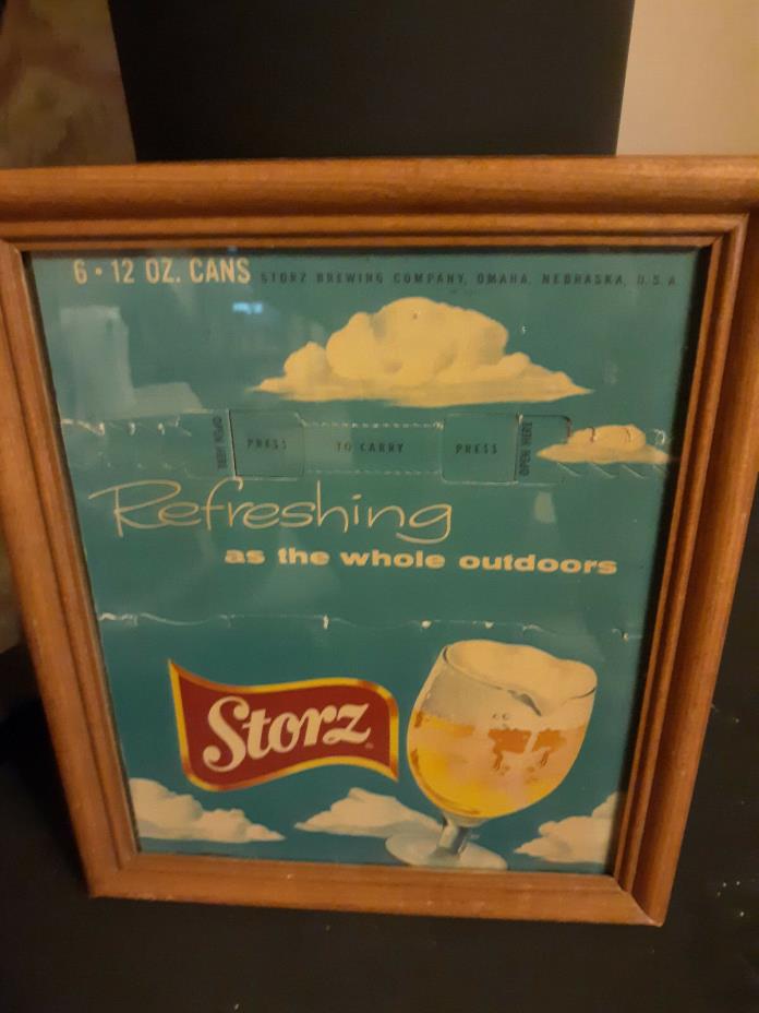 Storz Beer Vintage Cardboard Beer Box Art Framed Free Shipping!