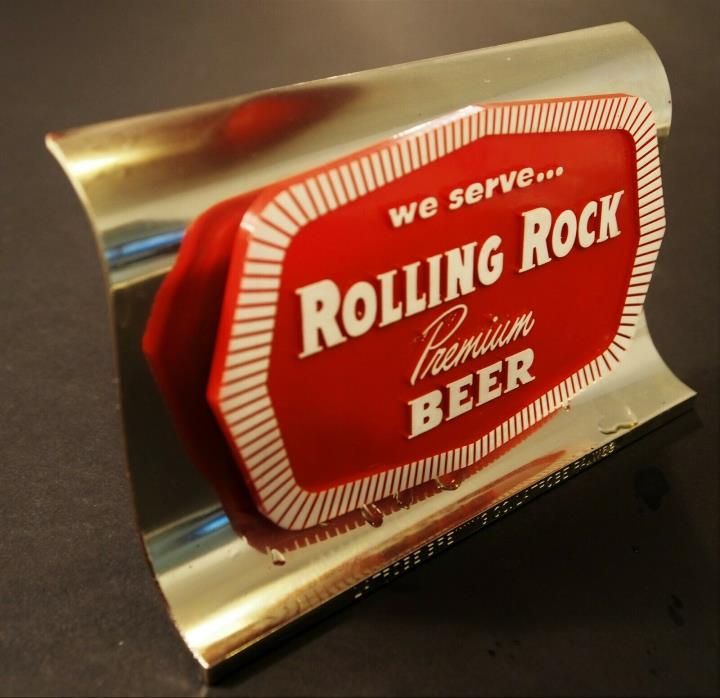 Vintage Bar Top Rolling Rock Beer Promotional Display Sign