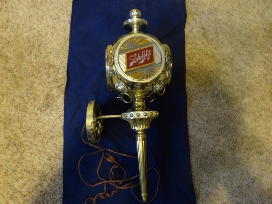 Vintage SCHLITZ Beer Sign Light Collectible WALL MOUNTED LIGHT NICE!!