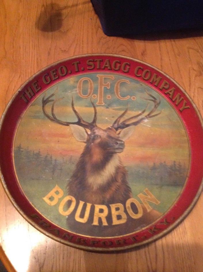 OFC bourbon The geo. T. Stagg company Frankfort ky advertising tray