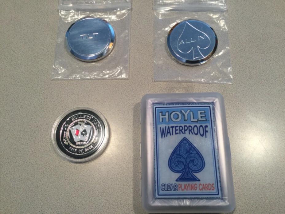POKER CARD GUARD Lot of 3 & HOYLE CLEAR PLAYING CARDS