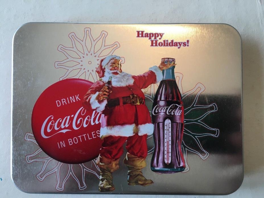 COCA COLA Holiday Christmas Santa Collectors Tin and 2 decks Playing Cards. NEW.