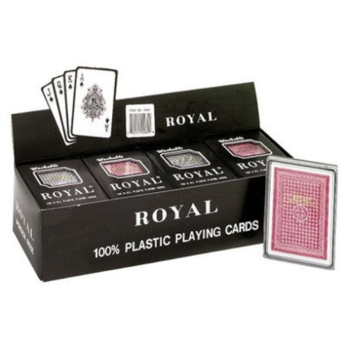 Royal 100% Plastic Poker Size Playing Cards 1 Dozen
