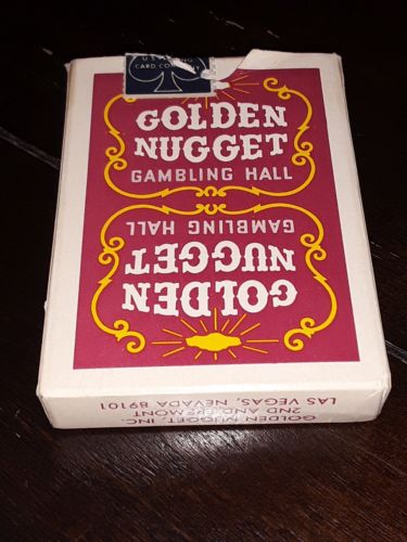 Golden Nugget Casino Gambling Hall Las Vegas Vtg Playing Cards used w/ insert