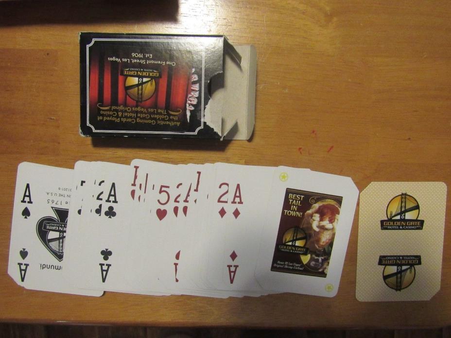 Golden Gate Hotel - CASINO (played) PLAYING CARDS - LAS VEGAS NEVADA