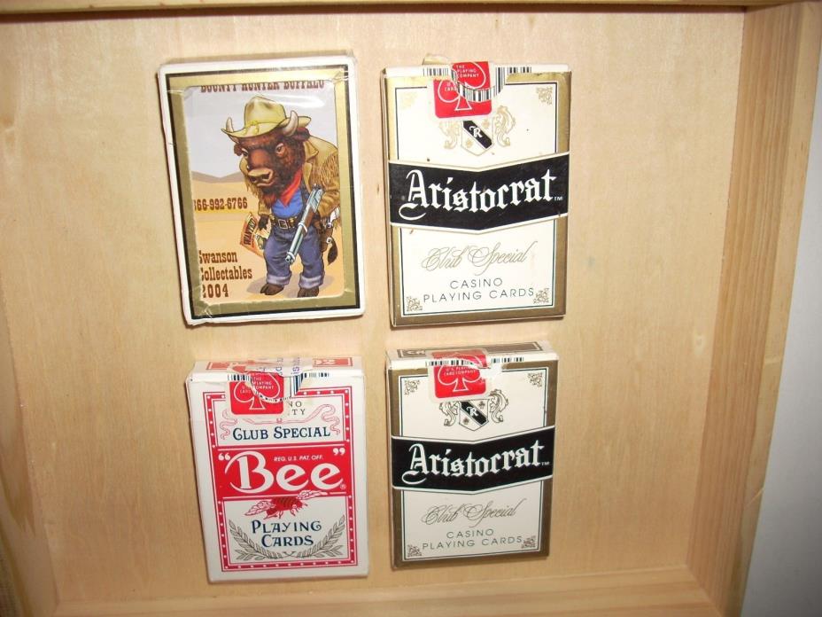 ?????? -  4 DECKS OF PLAYING CARDS USA ARISTOCRAT BEE CASINO LOT ??