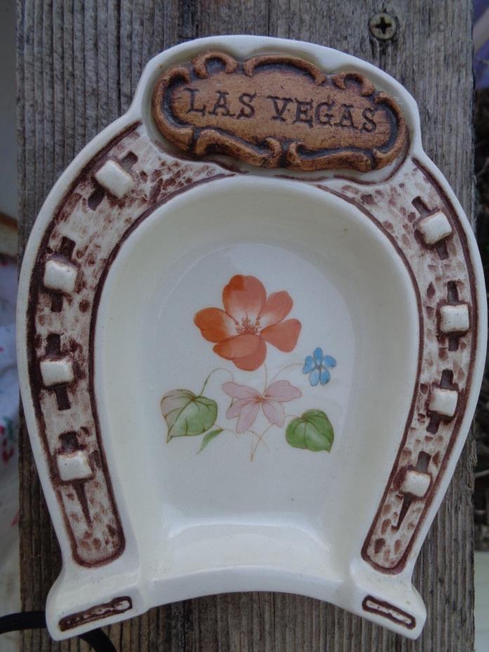 Las Vegas Horseshoe Souvenir Ashtray Treasure Craft