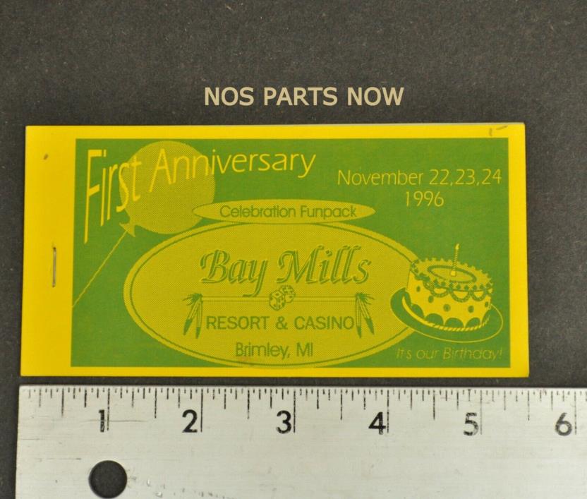 1996 First Anniversary Bay Mills Resort & Casino Brimley MI Fun Pack Coupons