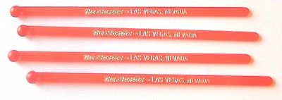 Sands Hotel Las Vegas 4 Orange Color Drink Stirrers Swizzle Sticks New Condition