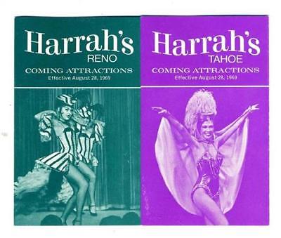 HARRAH's Coming Attractions Brochure 1969 Reno & Lake Tahoe Nevada Sammy Davis