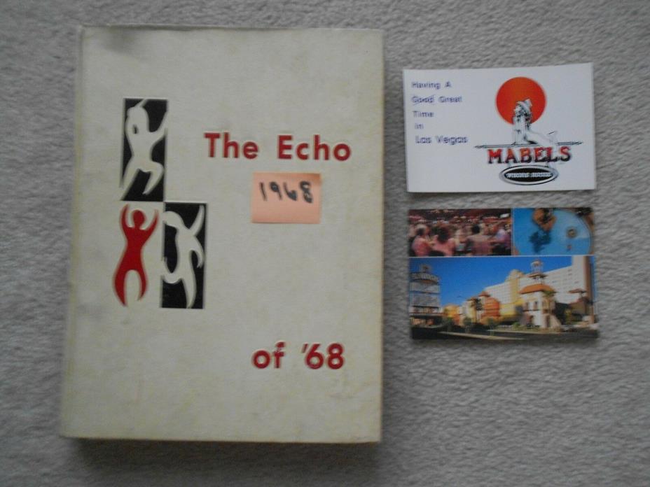 VEGAS 1968 HIGH YEAR BOOK ECHO RANCHO PHOTO POSTCARD NEVADA  ANNUAL VINTAGE OLD