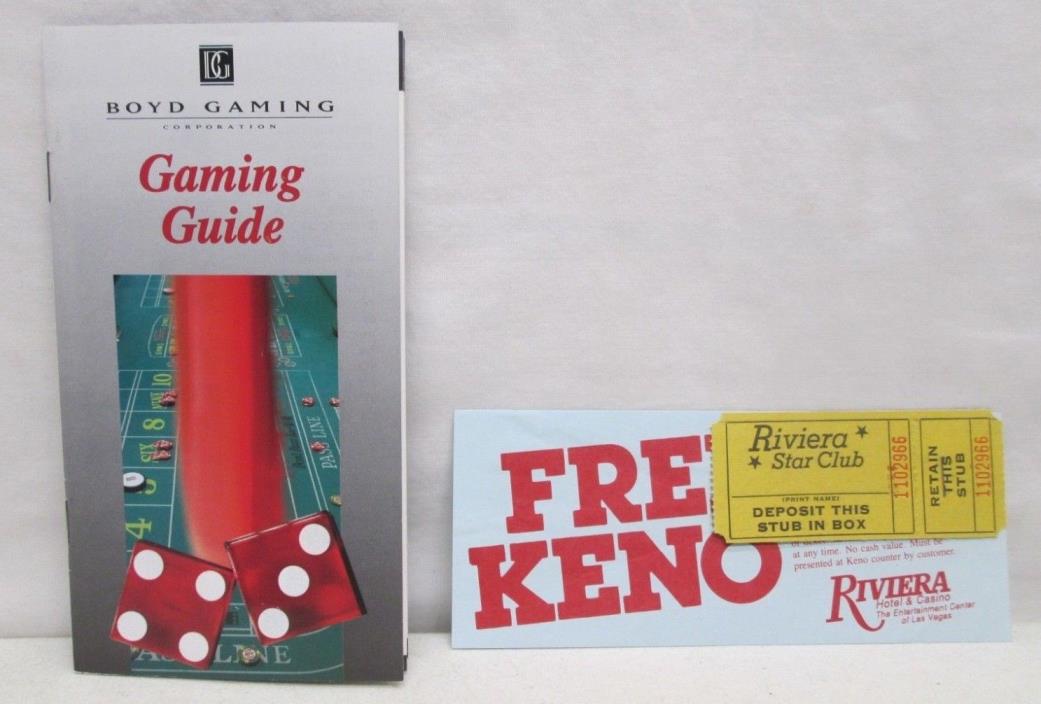 Boyd Gaming Guide Booklet Riviera Hotel Casino Star Club Ticket Keno Gambling
