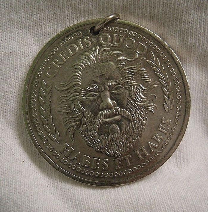 Vintage Caesars Palace Magical Empire Coin Pendant necklace,1990s silver casino