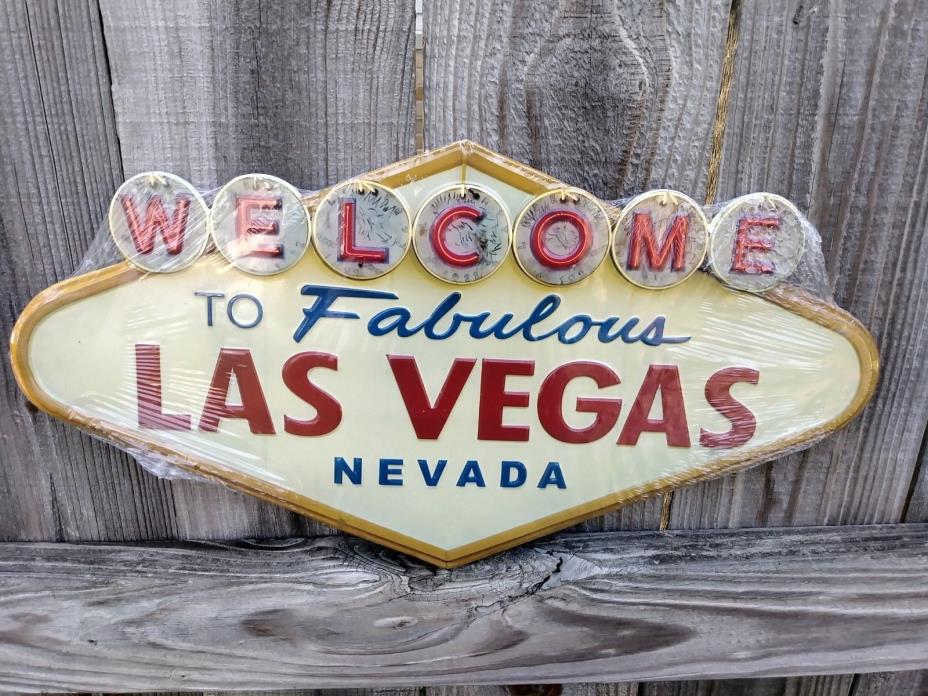 WELCOME TO Fabulous LAS VEGAS metal sign  embossed NEW