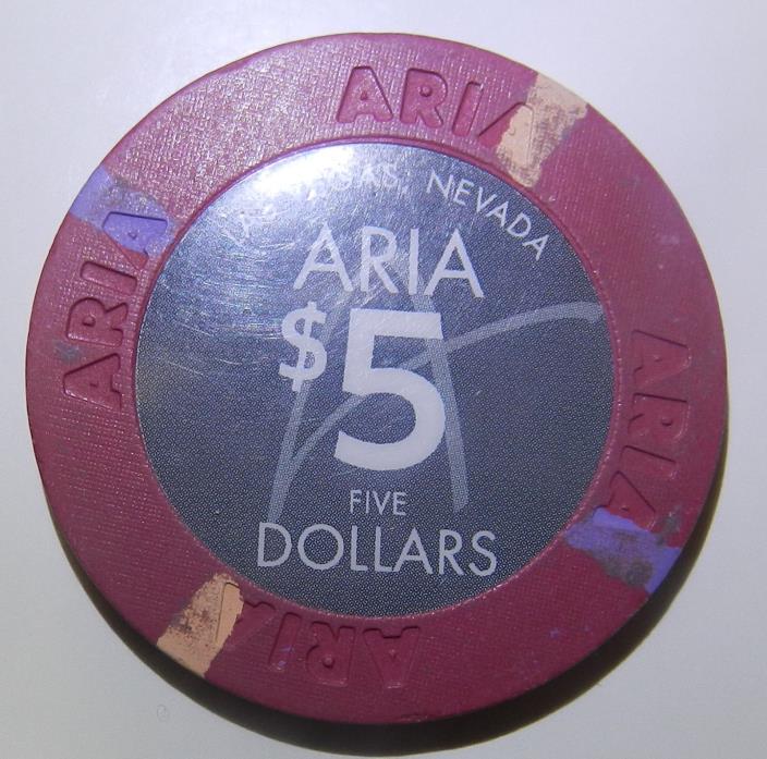 #28cc Aria Las Vegas Nevada $5 Casino Chip