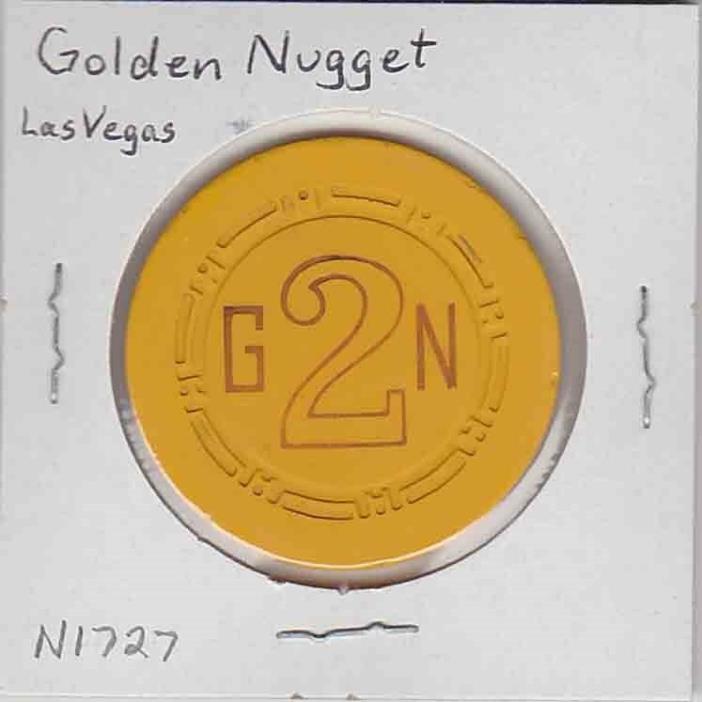 Vintage roulette chip from the Golden Nugget Casino (1958) Las Vegas