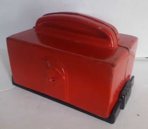 Art Deco Red & Black Horse Head Poker Chip & Cards Caddy Bakelite