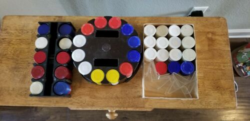 VTG Approx 820 Bakelite/ Plastic Poker Chips 2 Bakelite Containers Pre owned