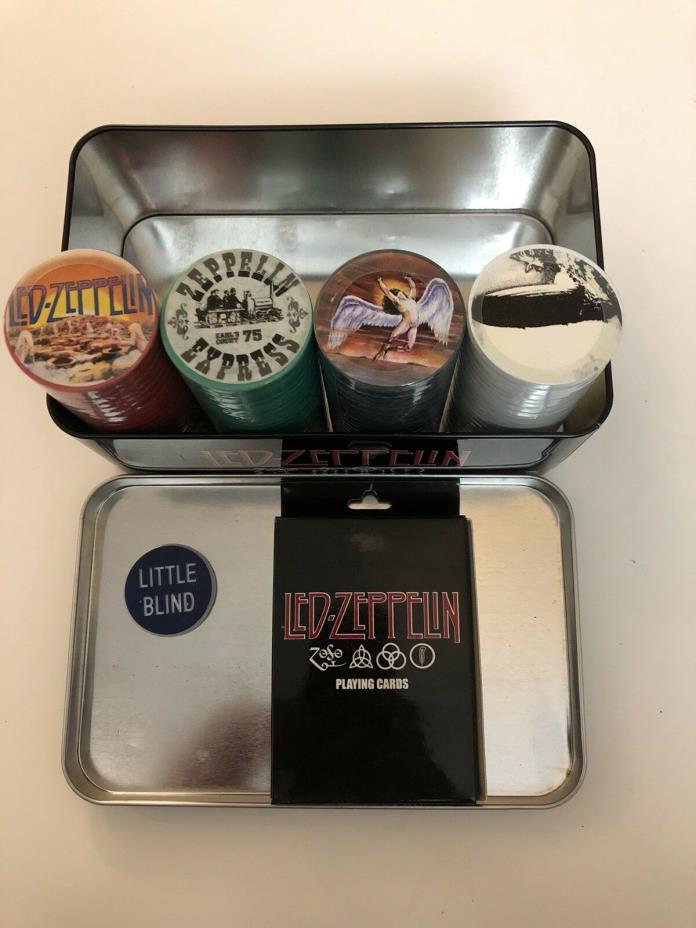 LED ZEPPELIN set of COLLECTIBLE CASINO POKER CHIPS - NEW with cards Bravado