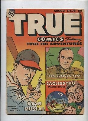True Comics # 78  golden Age comic Stan Musial  baseball  History
