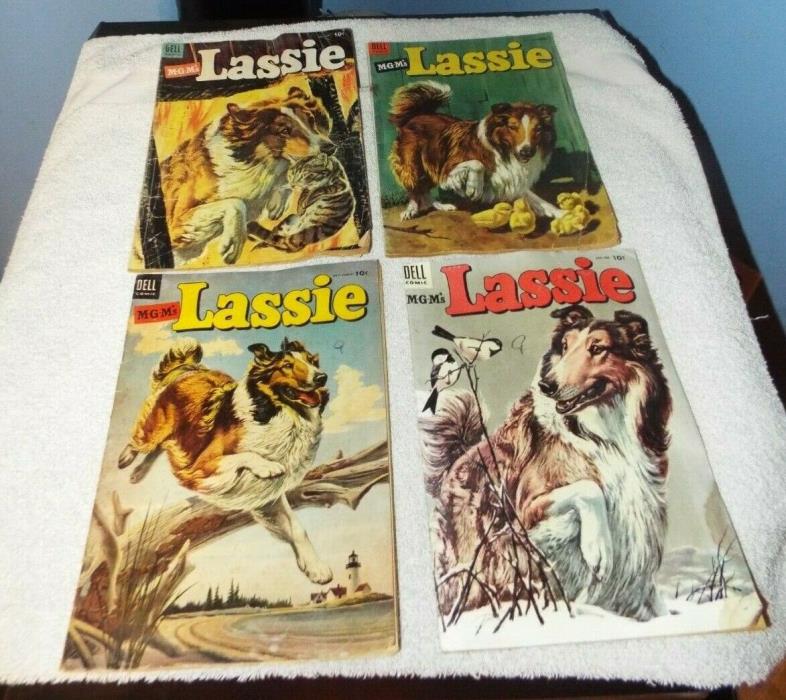 MGM Lassie Dell Comic Book Lot of 4 No 12 16 17 20 1953 1954 1955