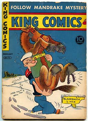 King Comics #70 1942- Popeye- Lone Ranger- Flash Gordon page missing