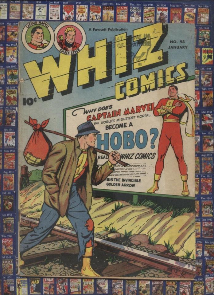 Whiz comics #93 1945 Captain marvel,  Fawcett golden age comic