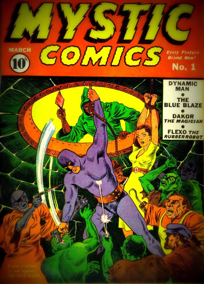 MYSTIC COMICS #1  CGC 6.5   Alex Schomburg  1940 Bondage cover  1st Blue Blaze