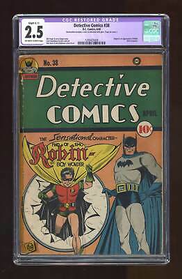 Detective Comics (1st Series) #38 1940 CGC 2.5 RESTORED 1290425009