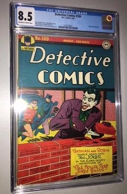 DETECTIVE COMICS #109 (1946) CGC 8.5 VF+ (OWW) Joker Cover