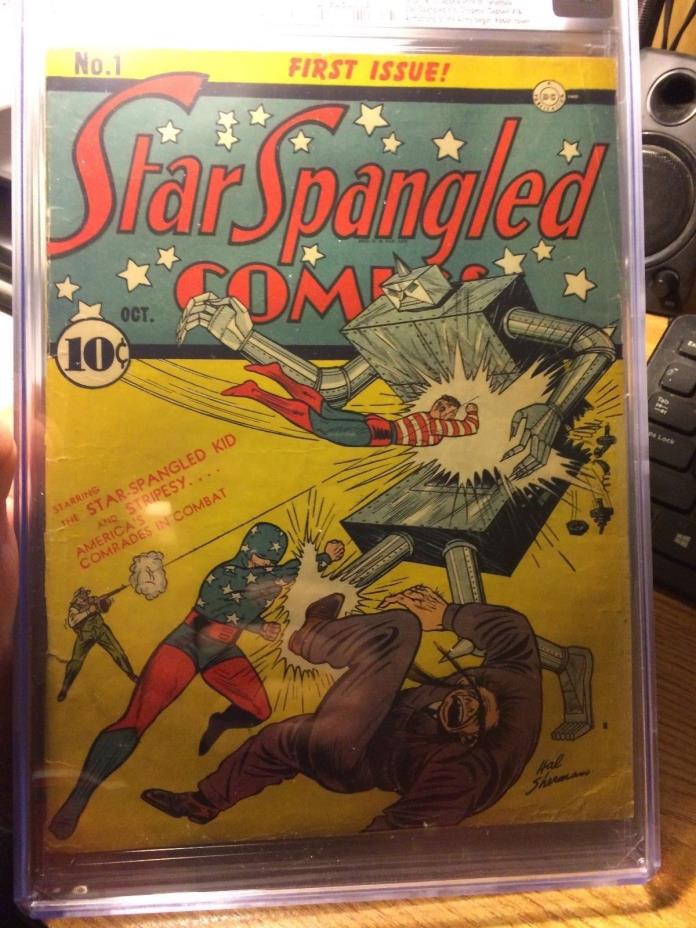 STAR SPANGLED COMICS #1 1941-ROBOT COVER CGC RESTORED 4.0 VERY NICE WOW !!!!!