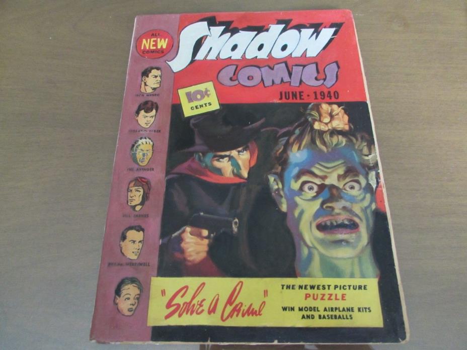 SHADOW COMICS #4 1940 ULTRA RARE DECAPITATION COVER