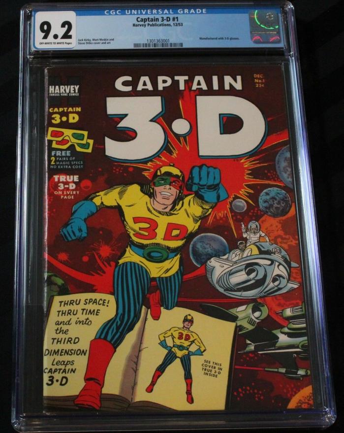 Captain 3D #1 (1953) CDG 9.2 NM- High grade Gold Age! Ditko!