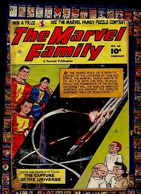 Marvel family #80 Comic Captain marvel in Space  Fawcett golden age comic