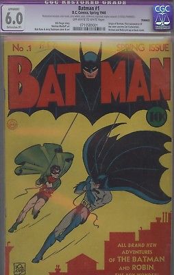 Batman #1 CGC 6.0  DC Golden Age ow/w pages restored